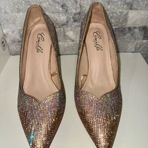 Camille La Vie Glittering Gold Heels